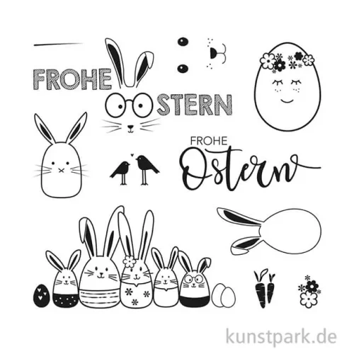 Artikelbild 2 des Artikels “Clear Stamps - Frohe Ostern, 102,5 x 97 mm, 11 Motive “