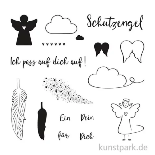 Artikelbild 2 des Artikels “Clear Stamps - Schutzengel, 102,5 x 97 mm, 16 Motive “