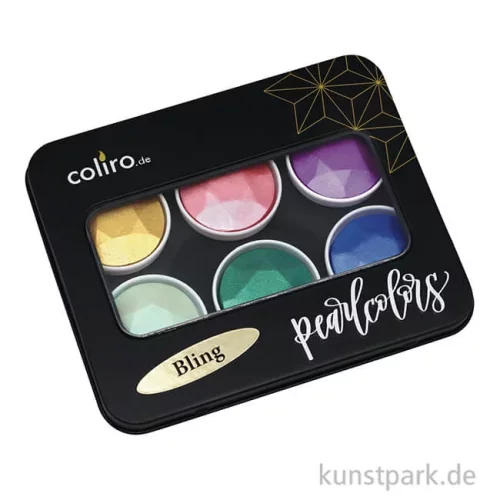 Artikelbild 2 des Artikels “COLIRO Pearl Colors - 6 Perlglanzfarben im Metallkasten, Bling “