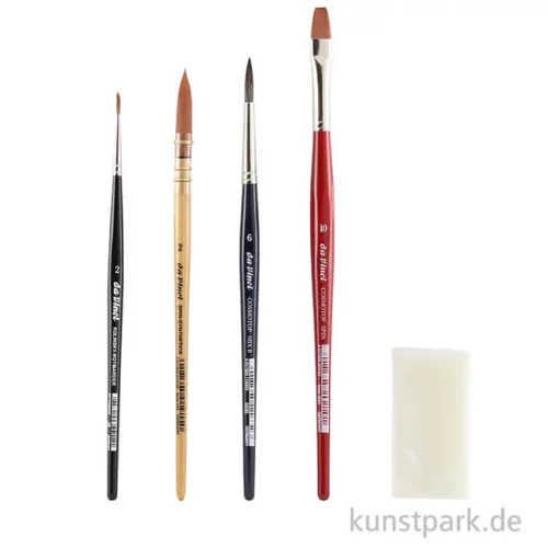 Artikelbild 2 des Artikels “da Vinci Aquarellpinsel Set, 4 Künstlerpinsel im Holzkasten, Nussbaum “