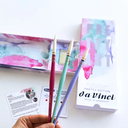 Artikelbild 2 des Artikels “da Vinci PRETTY ART Aquarellpinsel Set mit 3 Sonderfarben “