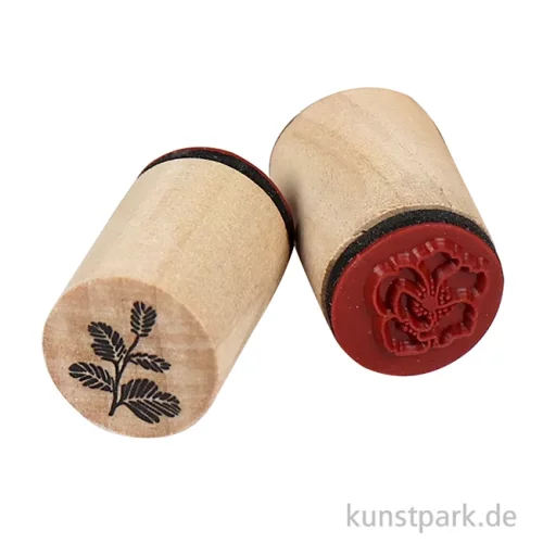 Artikelbild 2 des Artikels “Deco Art Stempel - Blumen und Blätter, Holz, 20 mm, 15 Stück sortiert “