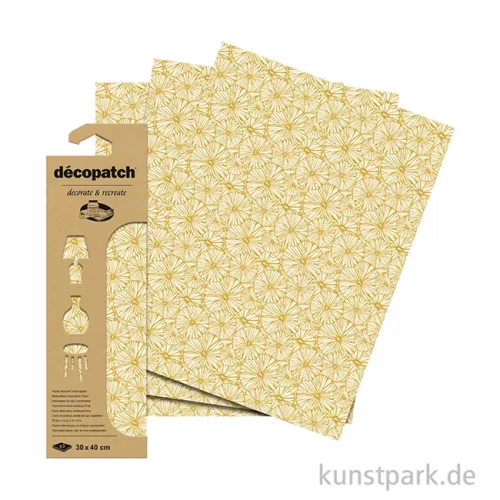 Artikelbild 2 des Artikels “DECOPATCH Papier 790 Blumen Gold-Weiß, 3 Stück “
