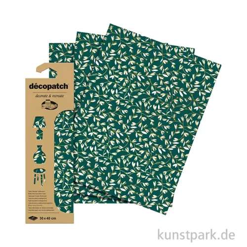 Artikelbild 2 des Artikels “DECOPATCH Papier 938 Blumen Gold-Grün, 3 Stück “