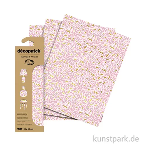 Artikelbild 2 des Artikels “DECOPATCH Papier 940 Blumen Gold-Rosa, 3 Stück “
