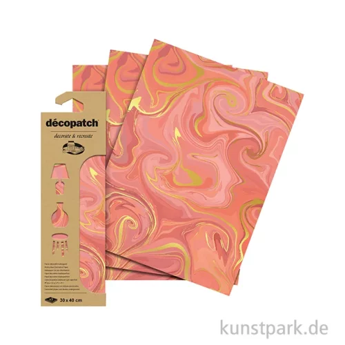Artikelbild 2 des Artikels “DECOPATCH Papier 941 Marmor Gold-Rot, 3 Stück “