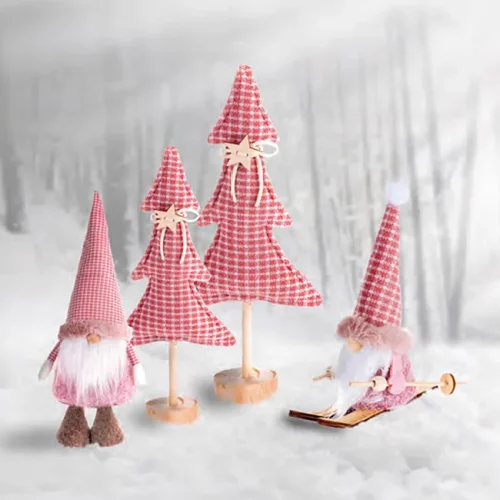Artikelbild 2 des Artikels “Deko Tannenbaum mit Holzständer, Rosa, 13,5 x 6 x 3,4 cm “