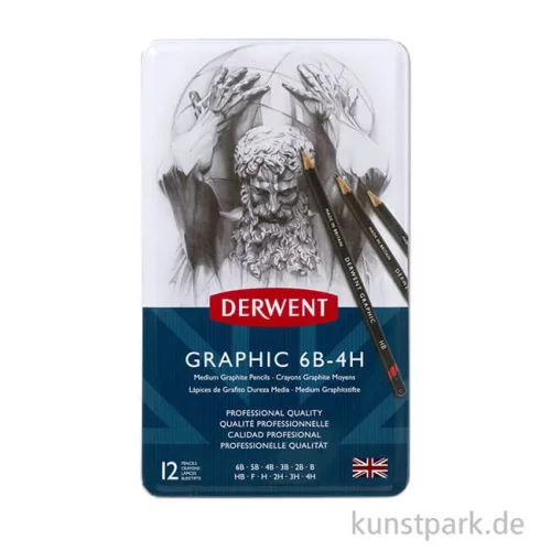 Artikelbild 2 des Artikels “Derwent GRAPHIC Designer 12 Bleistifte im Metalletui, Härte 6B bis 4H “