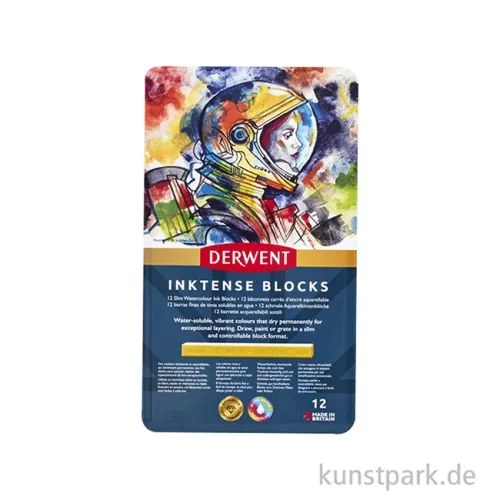 Artikelbild 2 des Artikels “Derwent INKTENSE, 12 Aquarellkreide Blöcke im Metalletui “