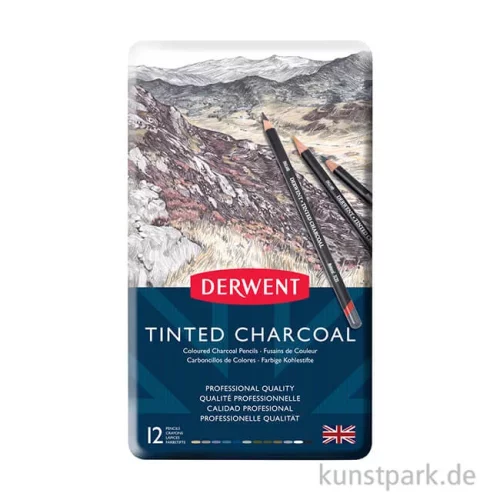 Artikelbild 2 des Artikels “Derwent TINTED Charcoal, 12 Tinten-Kohlestifte im Metalletui “
