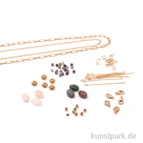 Artikelbild 2 des Artikels “DIY Schmuck Bastelset - Armbänder + Halsketten mit Steinen, Gold “
