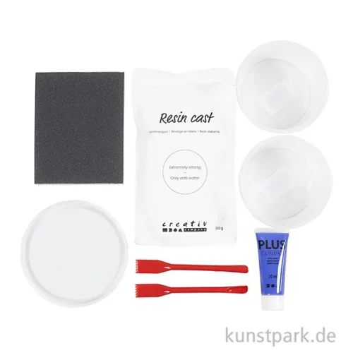 Artikelbild 2 des Artikels “DIY Set - Tablett Gießen mit Marmorierung, Blau, Weiß “