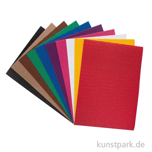 Artikelbild 2 des Artikels “E-Wellpappe zum Basteln, 25 x 35 cm, 10 Blatt farbig sortiert “
