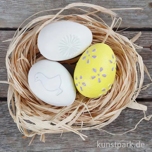 Artikelbild 2 des Artikels “Eier aus Kunststoff mit geprägter Oberfläche, 6 cm, 12 Stück sortiert “