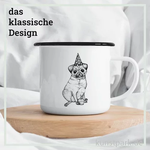 Artikelbild 2 des Artikels “Emailletasse - Mops, 300 ml “