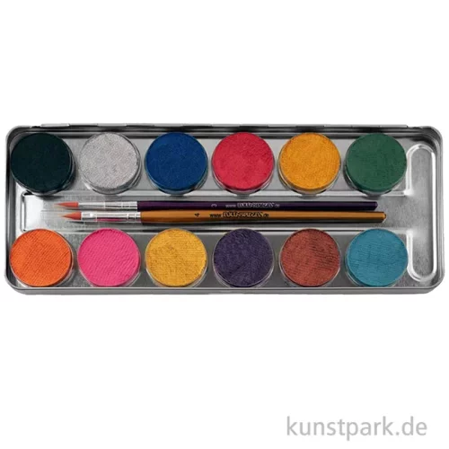 Artikelbild 2 des Artikels “Eulenspiegel 12 Perlglanzfarben Metall-Palette mit 2 Pinsel “