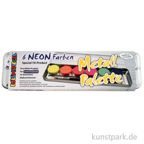 Artikelbild 2 des Artikels “Eulenspiegel 6 Neon-Farben Metall-Palette mit Pinsel “