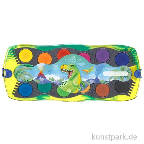 Artikelbild 2 des Artikels “Faber-Castell CONNECTOR Farbkasten, 12 Farben mit Deckweiß, Dino “