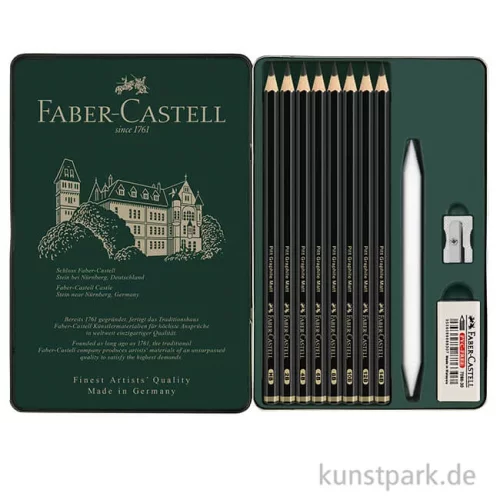 Artikelbild 2 des Artikels “Faber-Castell PITT Graphite Matt - 11er Set mit Zubehör im Metalletui “