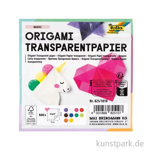 Artikelbild 2 des Artikels “Faltblätter aus Transparentpapier, 500 Blatt, 42g - farbig sortiert “