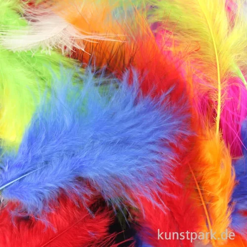 Artikelbild 2 des Artikels “Flauschfedern, 100g - farbig sortiert “