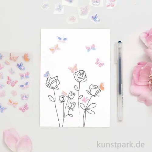 Artikelbild 2 des Artikels “Foliensticker - La Vie en Rose, Schmetterlinge, 4 Bögen “