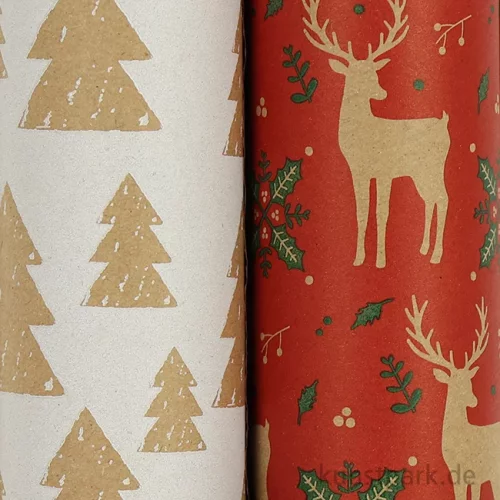 Artikelbild 2 des Artikels “Geschenkpapier Set mit Zubehör - Classic, Kraft & Rot “
