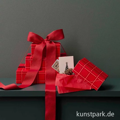 Artikelbild 2 des Artikels “Geschenkschachtel Set - Raster, Rot, 4 Stück “