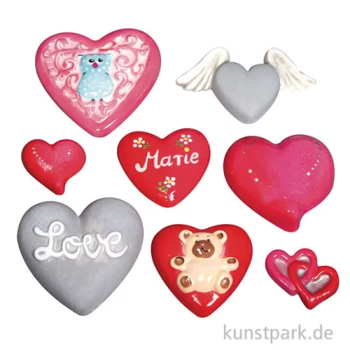 Artikelbild 2 des Artikels “Gießform - Herzen, 8 Motive, 3,5 - 7 cm “