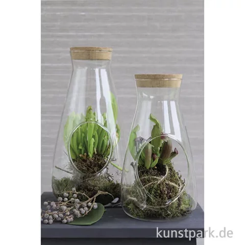 Artikelbild 2 des Artikels “Glasflasche mit Öffnung + Korkdeckel, Durchmesser 12 cm, Höhe 22 cm “