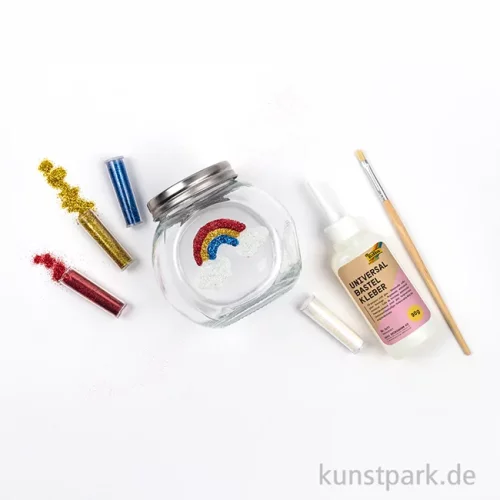 Artikelbild 2 des Artikels “Glitter-Set, 10x3g, inkl. 90g Kleber - farbig sortiert “
