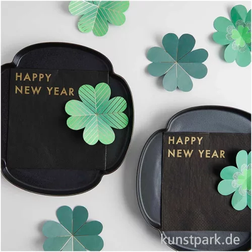 Artikelbild 2 des Artikels “Glücksklee aus Papier mit Hot Foil, 100 x 100 mm, 60 Stück “