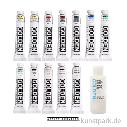 Artikelbild 2 des Artikels “GOLDEN Heavy Body Acryl - Mixing Set, 12 x 22 ml + Glazing Liquid “