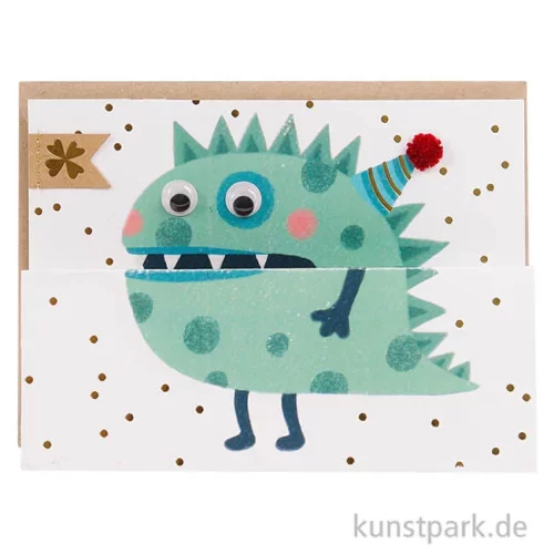 Artikelbild 2 des Artikels “Good old friends - Monsterkarte, Herzlichen Glückwunsch, Grün “