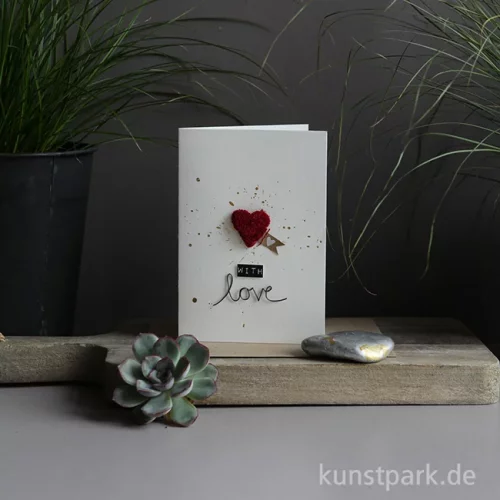 Artikelbild 2 des Artikels “Good old friends - PompPomkarte, Rotes Herz, With love “