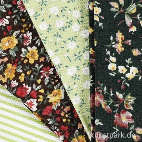 Artikelbild 2 des Artikels “Grüner Patchwork-Stoff im Set, Größe 45x55 cm, 4 Stück “