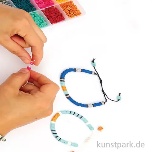 Artikelbild 2 des Artikels “Heishi Perlen - 12 Fluoreszierende Farben, 1750 Stück “