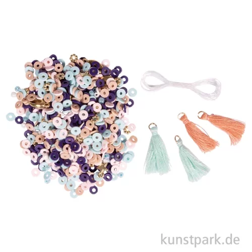 Artikelbild 2 des Artikels “Heishi Perlen Set mit Schmuckzubehör, Arabisch Blau “