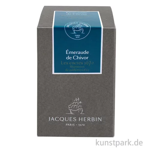 Artikelbild 2 des Artikels “HERBIN Luxus Schreibtinte 1670 mit Goldschimmer - Smaragdgrün, 50 ml “