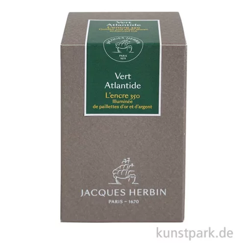 Artikelbild 2 des Artikels “HERBIN Tinte 350 mit Gold- und Silberschimmer - Vert Atlantide, 50 ml “
