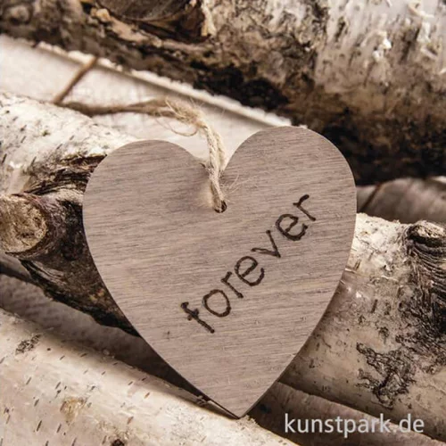 Artikelbild 2 des Artikels “Herz aus Holz mit Aufhänger - 6 Stück “