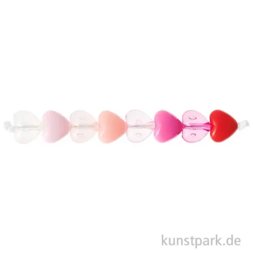 Artikelbild 2 des Artikels “Herz Perlen, Rosa Irisierend Mix, 8 x 9 x 5 mm, 70 Stück “