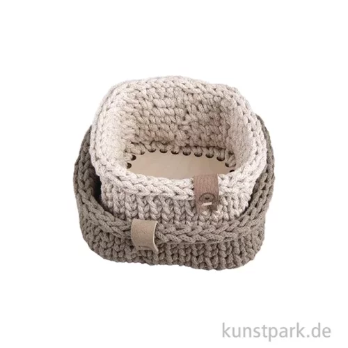 Artikelbild 2 des Artikels “Holz Häkelböden Set, Natur, 16,5 x 16,5 cm + 12,5 x 12,5 cm “