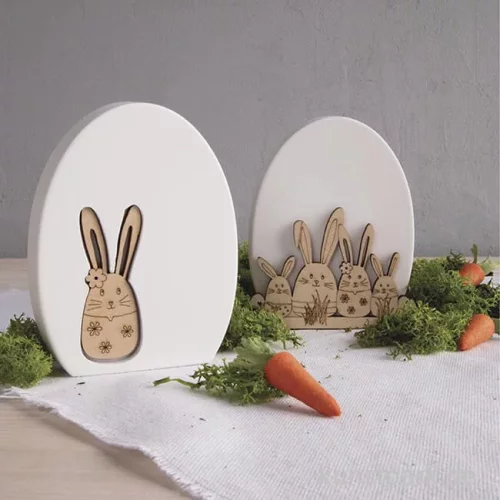 Artikelbild 2 des Artikels “Holz Osterhasen + Freunde, Natur, 4-8,8 cm, 8 Stück “