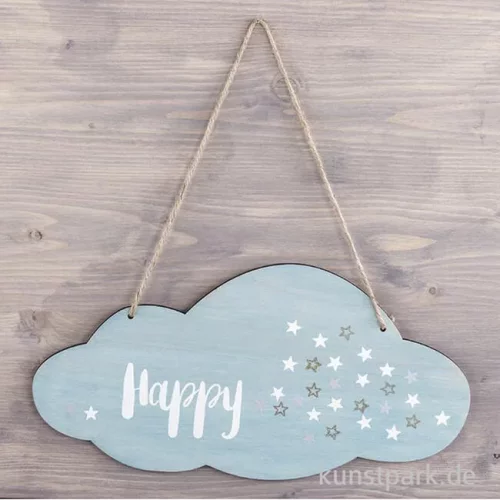 Artikelbild 2 des Artikels “Holz Schild mit Jutegarn - Wolke “