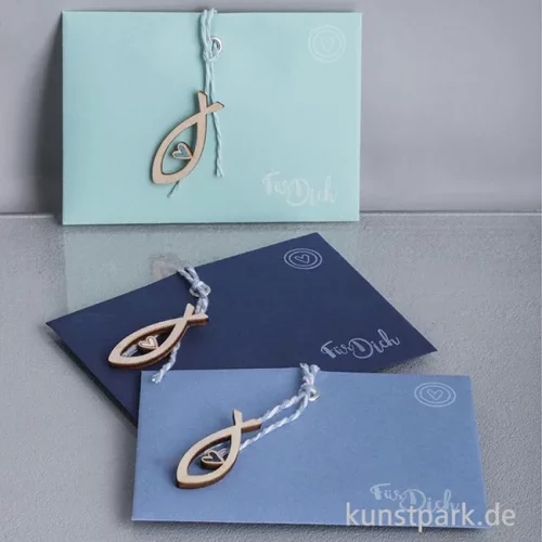 Artikelbild 2 des Artikels “Holz Streuteile Fische, Natur, 4-6 cm, 16 Stück “