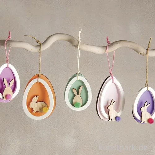 Artikelbild 2 des Artikels “Holz Streuteile Hase, Bunt, 3-3,7 cm, 12 Stück “