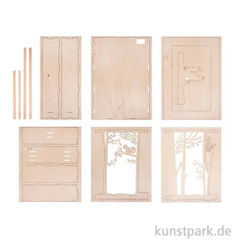 Artikelbild 2 des Artikels “Holzbausatz 3D-Motivrahmen - Wald, 20x30x6,6 cm, 15-teilig “