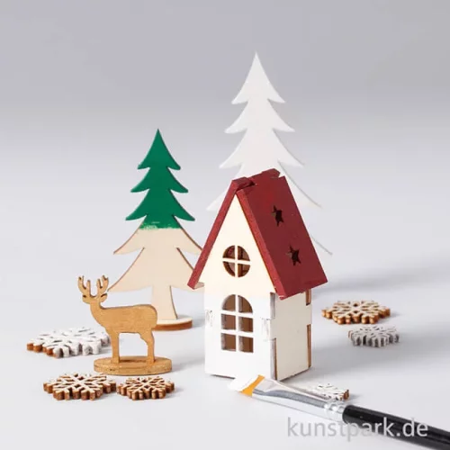 Artikelbild 2 des Artikels “Holzfiguren zum Aufstellen - Haus und Baum, 15,5x17,5 cm “