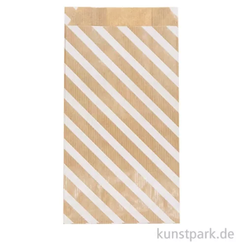 Artikelbild 2 des Artikels “Kraftpapier Tüten, Weiße Streifen, 11 x 21 cm, 50 Stück “
